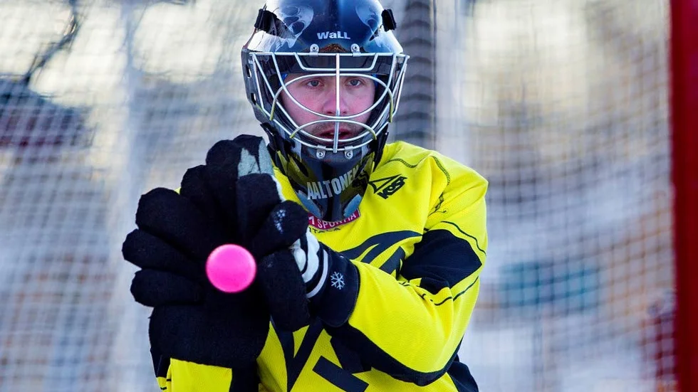 Jussi Aaltonen vaktade det finska målet när Sverige besegrades i årets första landskamp.