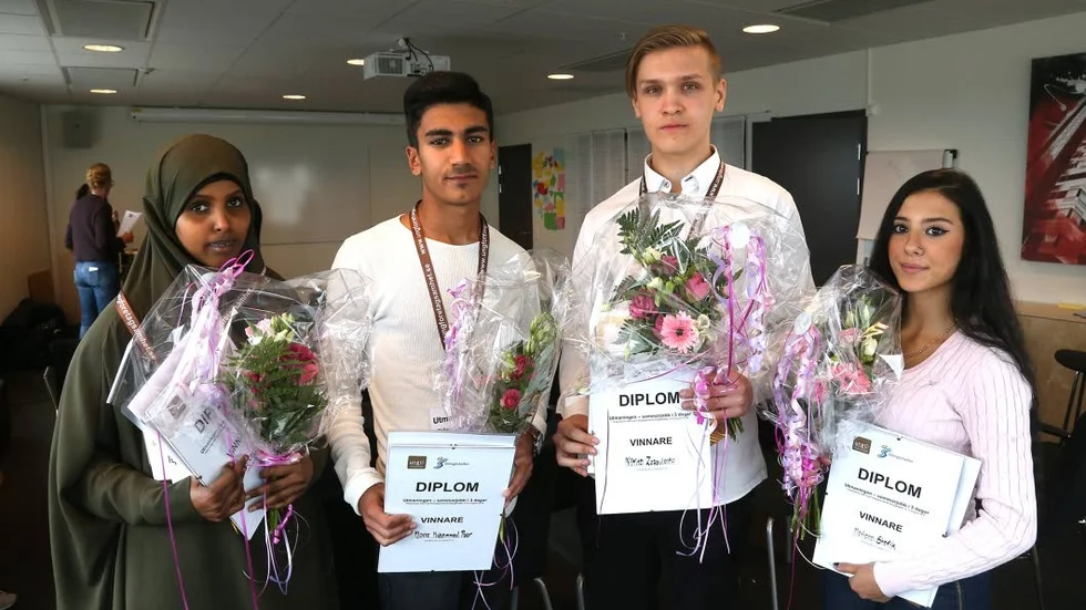 Vinnare. Iqra, Marre, Nikita och Mariana vann Stångåstadens "Utmaning" i år.