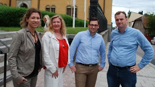 Petra Hellsing (KD), Anna Steiner-Ekström (M), Muharrem Demirok (C), och Carl-Fredrik Ideström (FP).