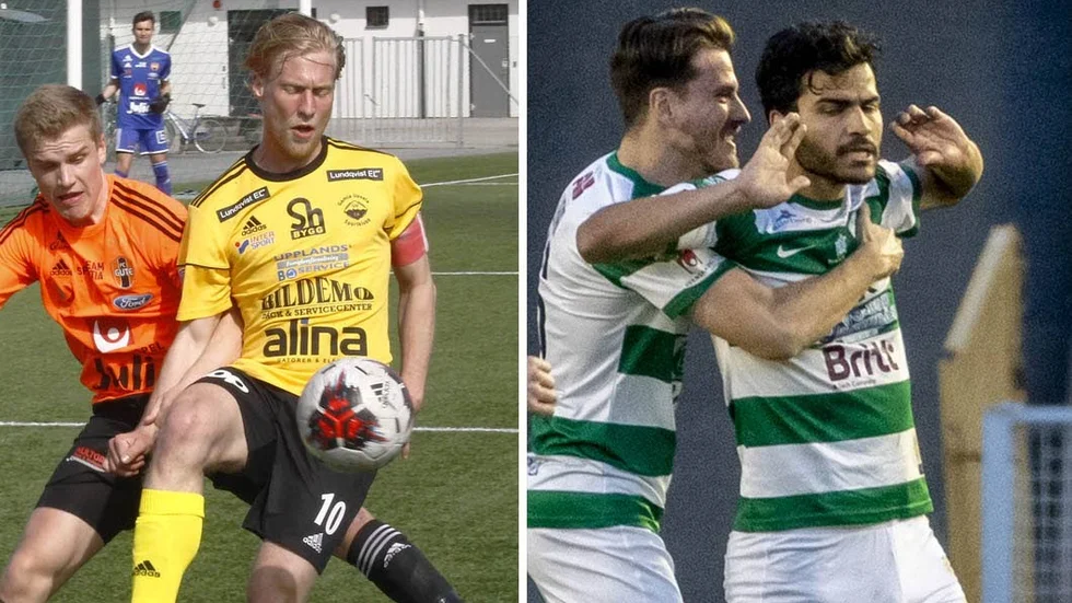 Marcus Lindström och Gusk ställs mot Västerås SK i cupen. Karwan Safari (till höger) är VSK:s bäste målskytt den här säsongen med sina sju fullträffar.