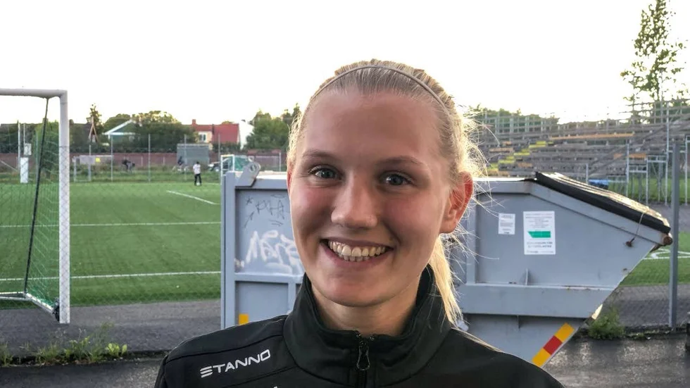 Sara Olai innan måndagens träning.