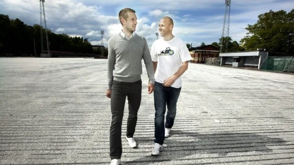 Siriusspelarna Pierre Roos och Niklas Hellqvist.