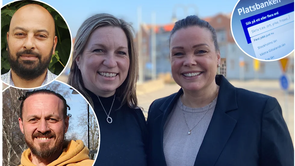 "Den största utmaningen är nog att få företagare att våga", säger Sofia Carlzon (höger), ordförande i Företagarna Strängnäs-Mariefred. Starka händers Mohamad Allatif, integrationssamordnare Sermon Shaba och näringslivschef Emma Hjelm samarbetar för att knyta ukrainare till företag. 
