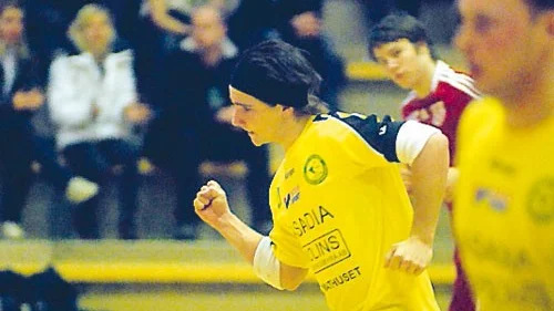 Tim Sörensen gjorde nio mål för HHF mot Hässleholm. Fem av dem kom på straff.