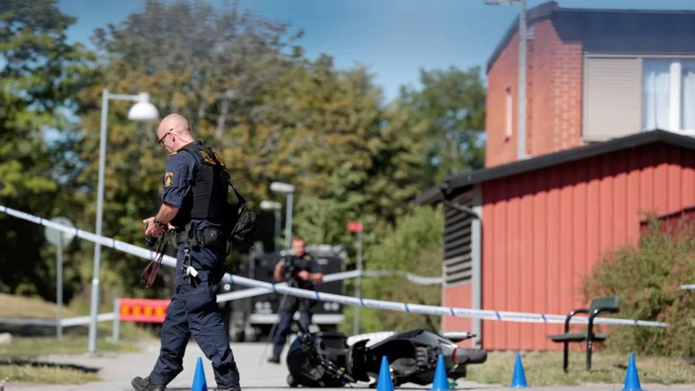 Avspärrningar efter skjutningen i Örebro.
