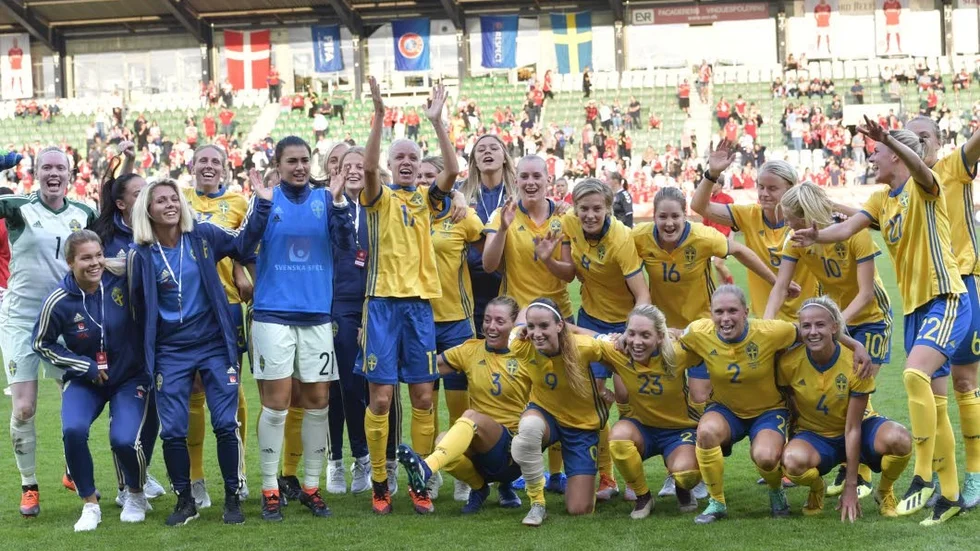 Sverige firar den säkrade VM-platsen.