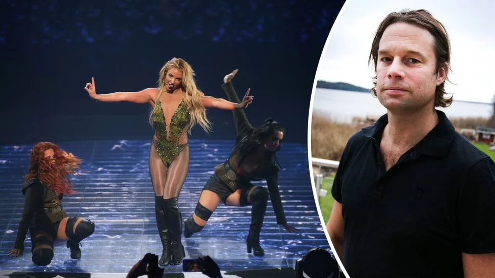 Montage. Uppsalasonen Fredrik Granting bokade världsstjärnan Britney Spears till Göranssons Arena i Sandviken.