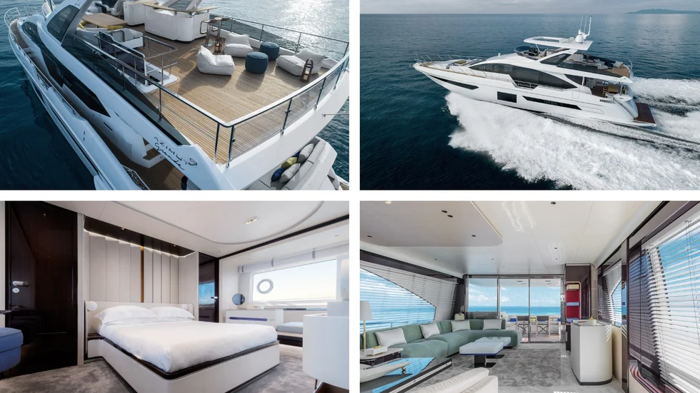 En variant av Azimut Yachts 25 meter långa, lyxiga fartyg. Med gott om utrymme för utarbetade oligarker. Gazproms representationsbåt av samma märke har haft vinterhamn på Gryts varv.