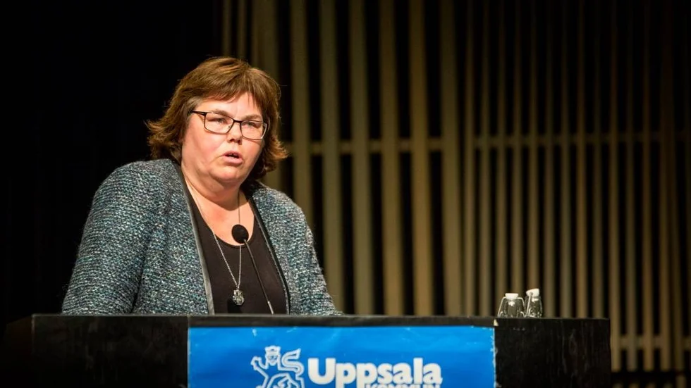 Kommunfullmäktige i Uppsala 7:e december 2015 i UKK sal B. Maria Gardfjell (mp).