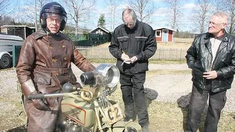Malte Boström från Björklinge deltog i "Sagis minne" med sin Excelsior av 1919 års modell.
