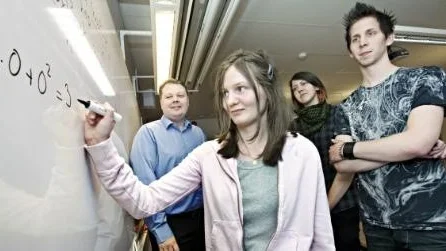 Lowisa Löwf, Lars Madej, Linnea Holmqvist och Matthias Peters läser alla matte på C-nivå.