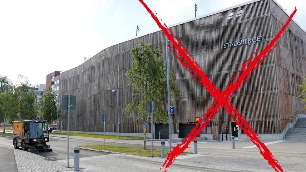 Tömt. Ingen kommer att kunna parkera i Stadsberget under hela veckan.