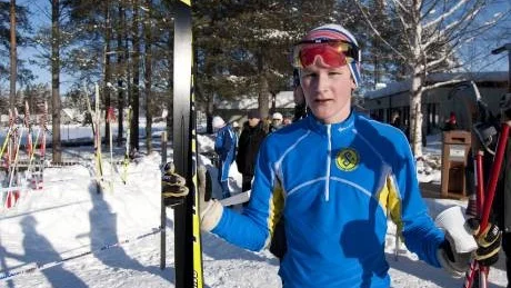 TRÖTT. Elias Andersson tyckte mitten av banan var jobbig. Men trots det vann han.