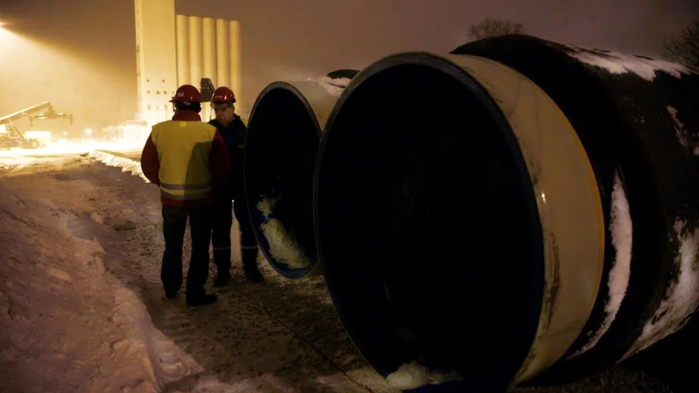 Rör till Nord Stream 1. Slite i februari 2010.