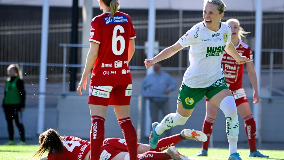 Emilia Larsson gjorde matchens enda mål i den 77:e minuten. Piteås första förlust i damallsvenskan är ett faktum. 