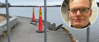Strandpromenaden avstängd – stenar rasade ner i Mälaren: "Isen kan vara boven i dramat"