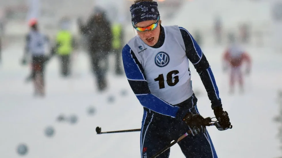 ÖVERLÄGSEN. Lovisa Modig vann med stor marginal i sitt föra vintertriathlon-lopp.