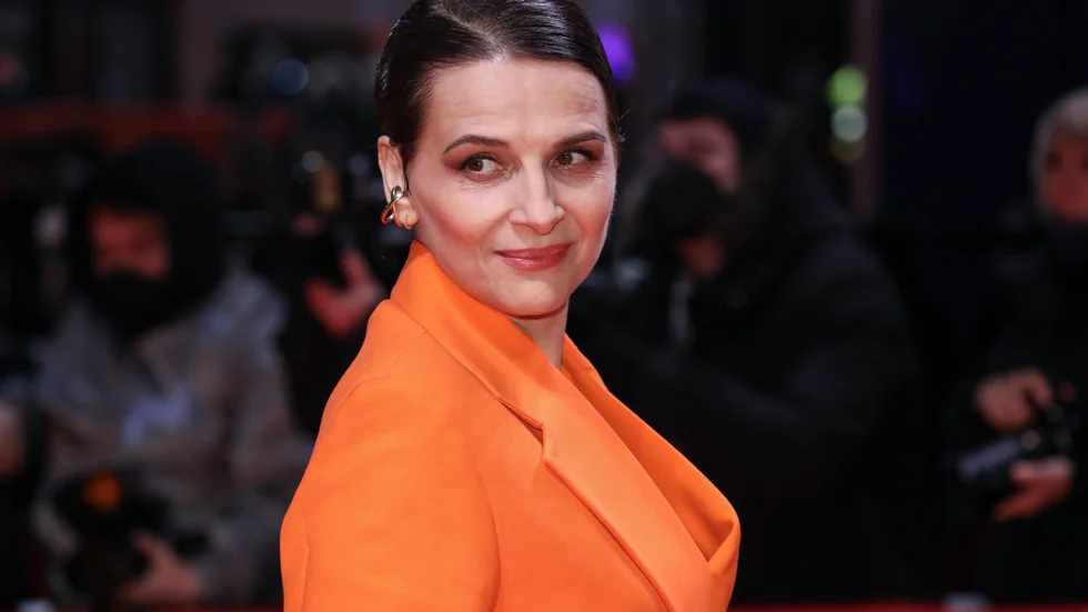 Juliette Binoche på världspremiären för "Mellan två världar" på filmfestivalen i Berlin i februari. Arkivbild.