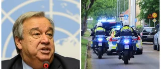 Var det FN:s generalsekreterare i bilen i Luthagen?