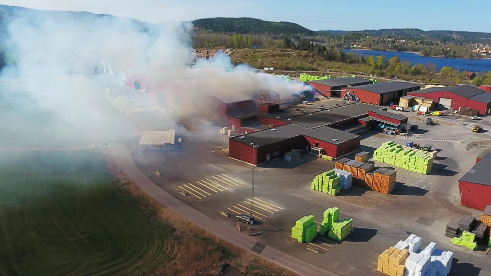 Brand i sågen i Kisa.  