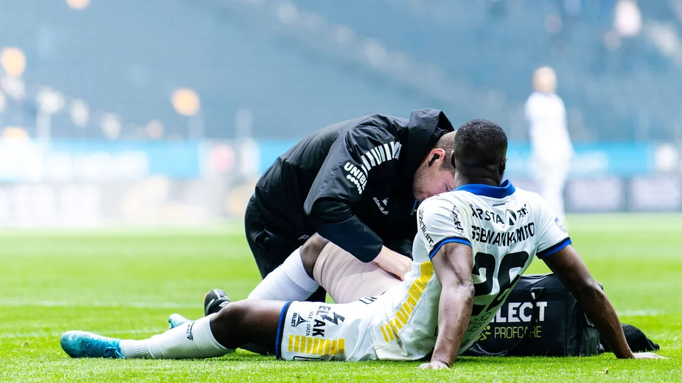 Isak Ssewankambo missar den sista vårmatchen.