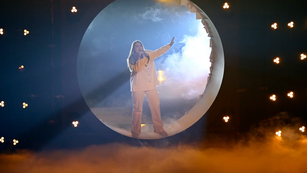 Rosa Linn när hon representerade sitt hemland Armenien i Eurovision Song Contest i maj med låten "Snap". Arkivbild.
