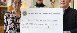 Lions Luleå samlade in halv miljon till cancerforskning