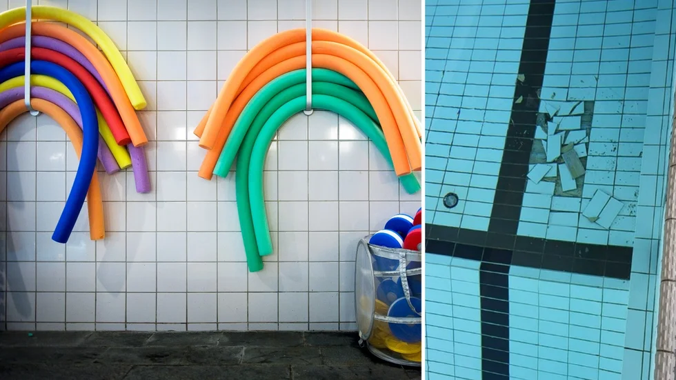Burträsk swimming pool has had to close the pool until further notice due to loose tiles.