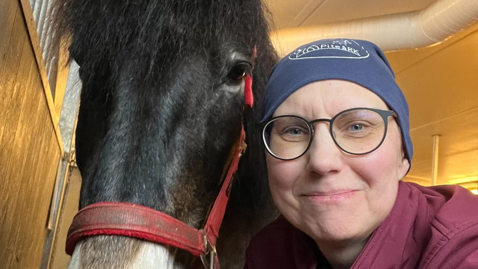 Nya ordföranden för Piteå ridklubb Helena Stenberg, här med hästen Sjöraffen.