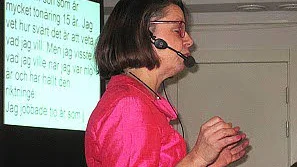 Lena Callne berättade om sitt liv och sin tid som radioreporter.