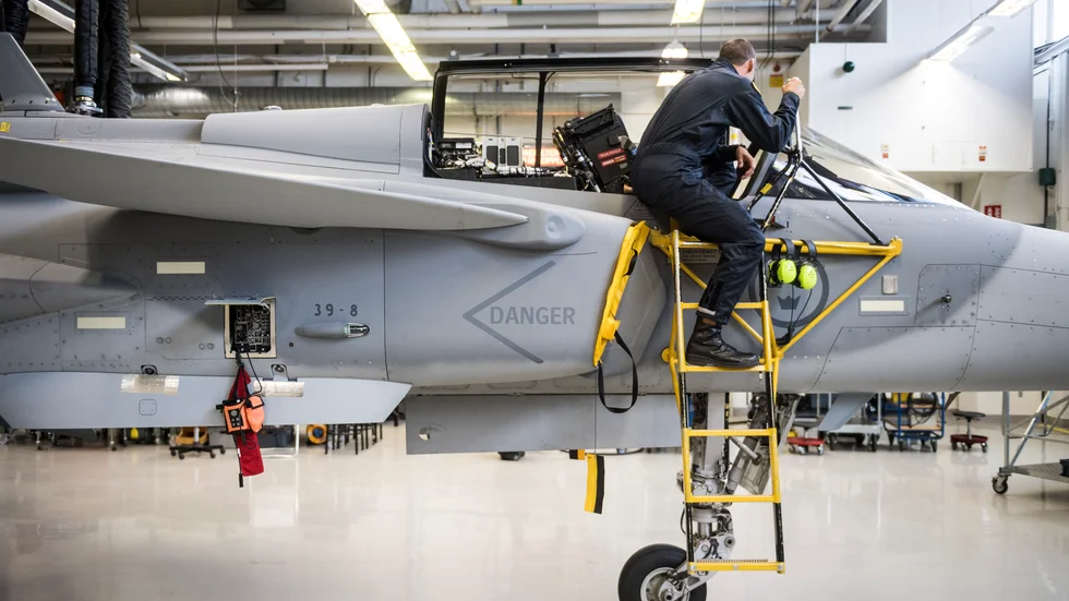 Miljardorder på uppgradering, samt support och underhåll av stridsflygplan till Saab. Arkivbild.