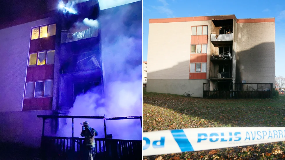 Brand i flerfamiljshus på Nyhemsgatan i Nävertorp.