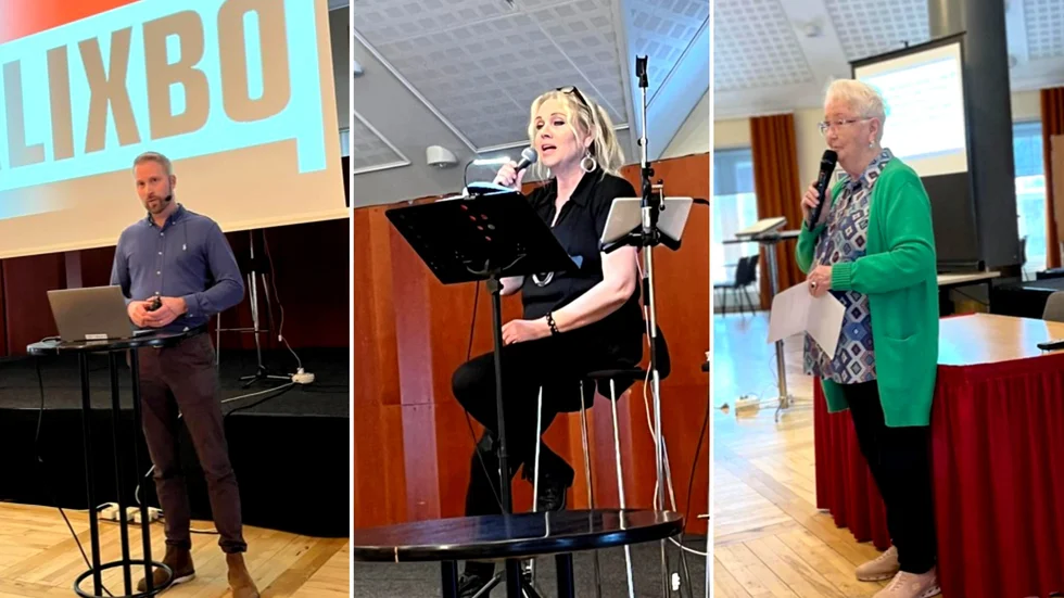 Alexander Johansson, vd Kalixbo, Mona Thornéus, artist, och Ulla Granström, ordförande PRO Kalix.