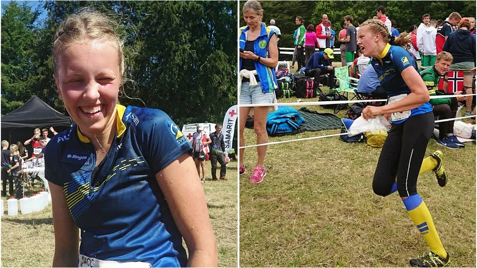 Hanna Lundberg, OK Renen gjorde landslagsdebut i JVM i Danmark. Hon slutade som bäst sjua i medeldistansen.