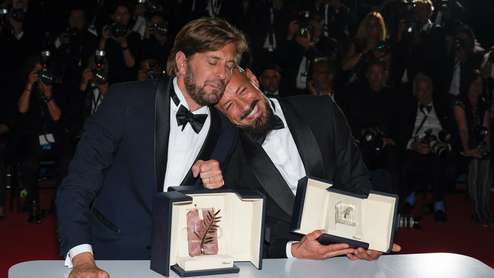 Ruben Östlund och Tarik Saleh prisades båda på filmfestivalen i Cannes i maj. Nu gör de upp om Guldbaggarna. Arkivbild.