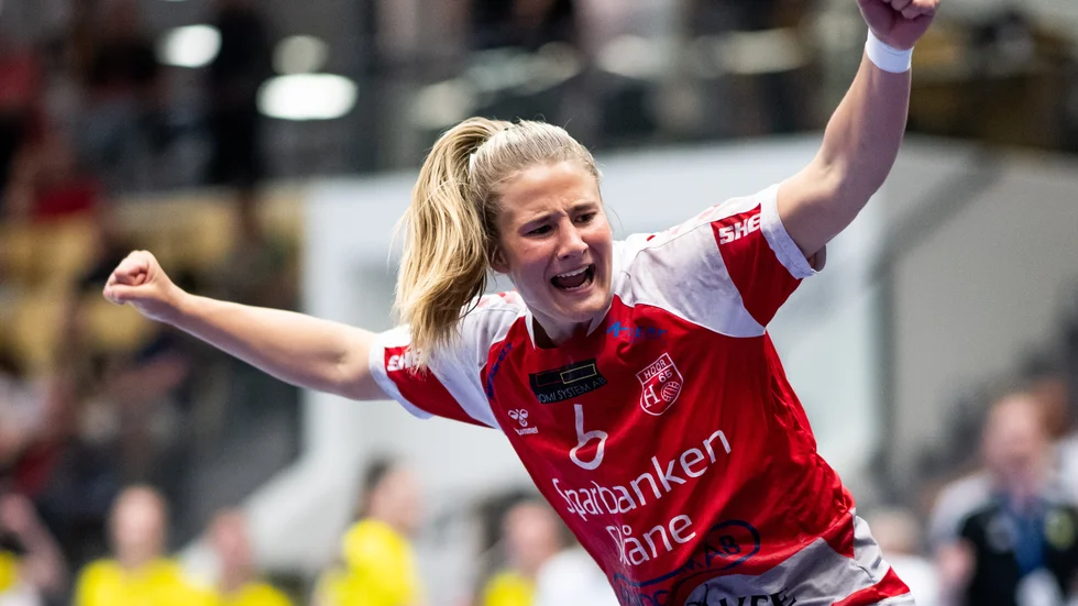 Victoria Larsson i SM-finalen mot Sävehof så sent som i våras. Nu är hon en del av Boden Handboll.