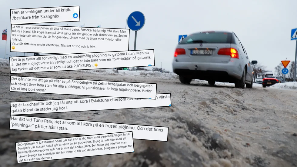 Kritiken har massiv efter den senaste tidens snöröjning i Eskilstuna.