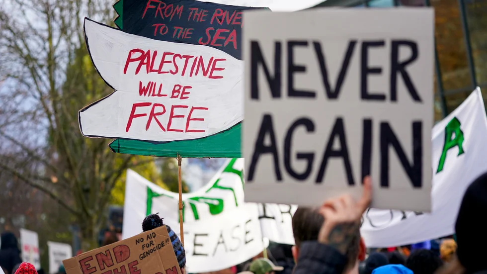 En propalestinsk demonstration i Seattle i delstaten Washington i USA i november. Arkivbild.