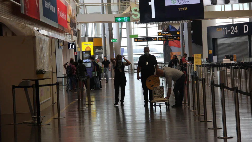 Det var vid 10-tiden som polisen fick ett larm om ytterligare en arbetsplatsolycka på Arlanda.