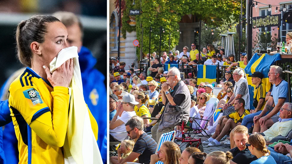 Sverige förlorade VM-semifinalen mot Spanien. Stämningen var dov på Donners plats efter uttåget.
