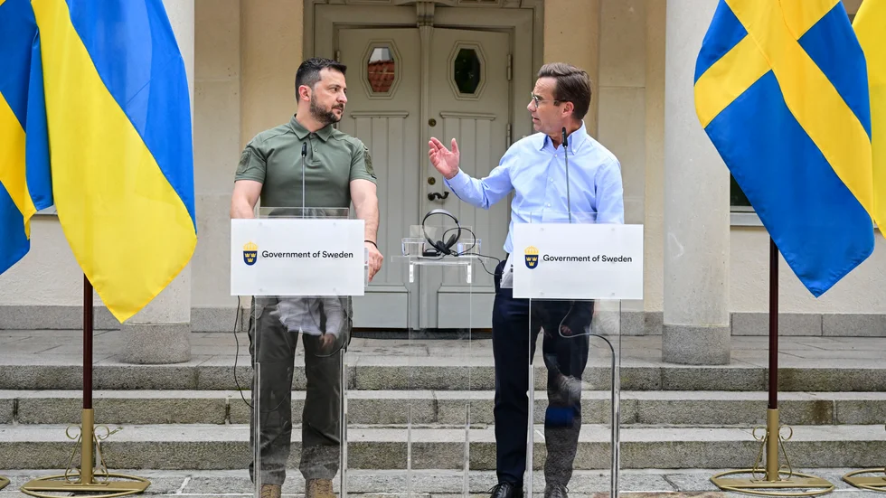 Ukrainas president Volodymyr Zelenskyj besökte på lördagen Harpsund på inbjudan av statsminister Ulf Kristersson.