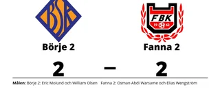 Oavgjort toppmöte mellan Börje 2 och Fanna 2