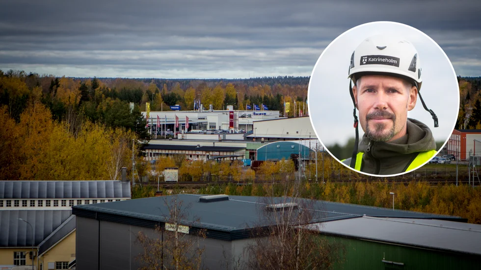 "Just nu håller vi på och färdigställer tomter och bygger all teknik i gatorna", säger Niclas Sandberg pplatschef på truckstoppet.