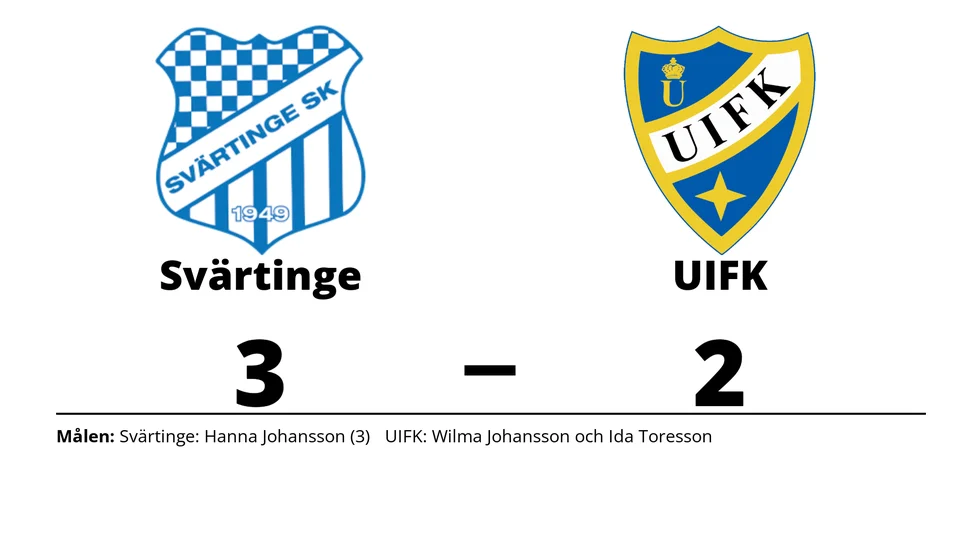 Svärtinge SK vann mot Ulricehamns IFK