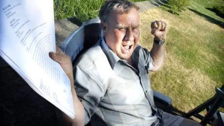 Ove Gustavsson jublar över Kammarrättens beslut i fråga om Holiday Club.Arkivfoto: Lisa Olaisson
