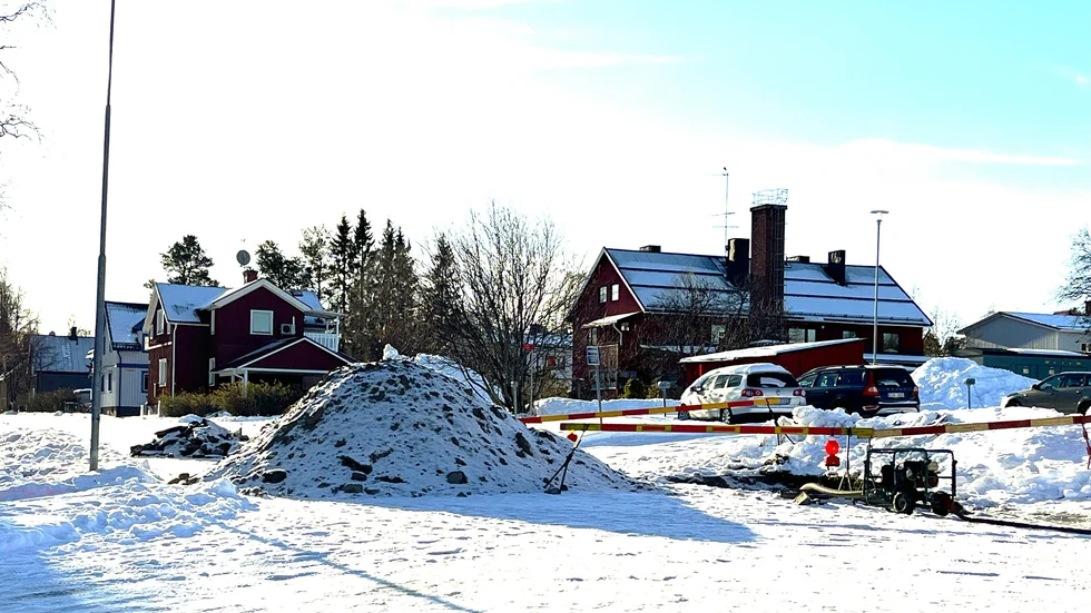 Vattenläcken efter Klippgatan.