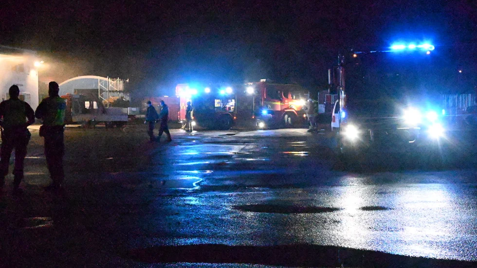 Räddningstjänsten på Importgatan i Norrköping efter ett larm om en brand.