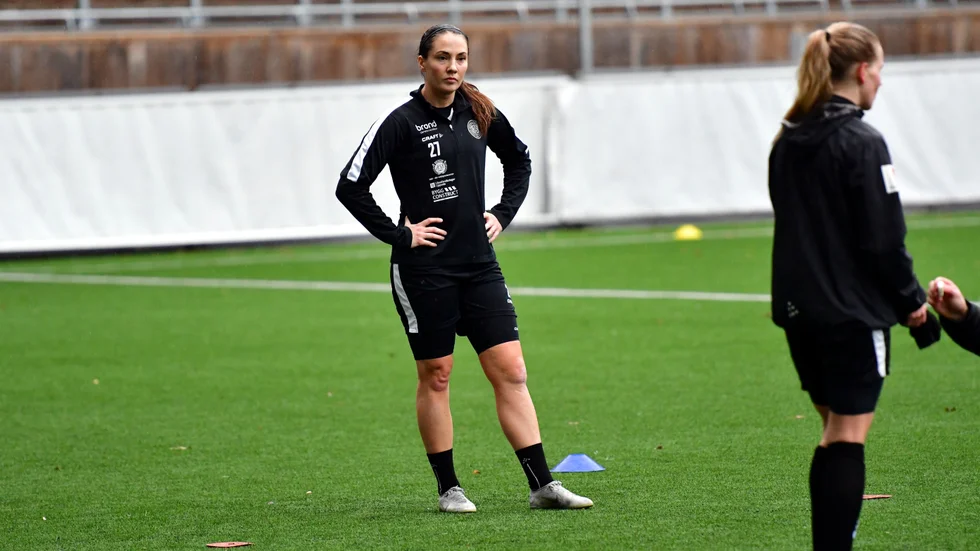 Uppsala fotbolls Helén Eke gjorde sitt första träningspass med laget i förra veckan.
