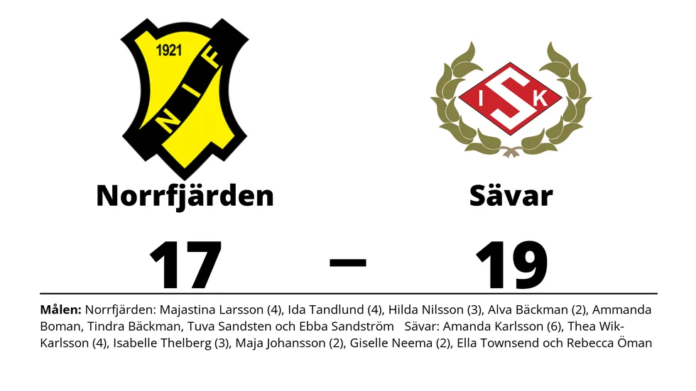 Norrfjärdens IF förlorade mot Sävar IK