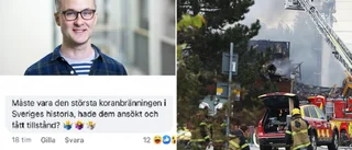 Hånfulla kommentarerna efter moskébranden: "Är väl fritösen igen"